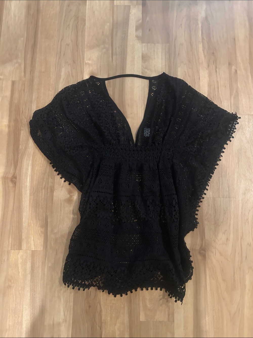 Target Black Crochet V-Neck Cover-Up